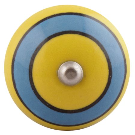 Turquoise And Yellow Striped Ceramic Wine Stopper